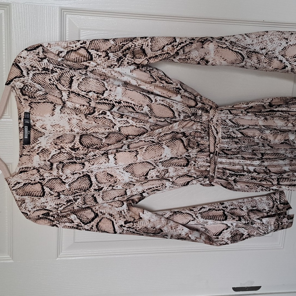 Pleated Leopard Dress